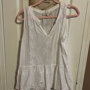 Beautiful white cut out tank.